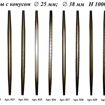 Декоративна стійка конус витий 1000*25